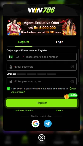 How to register on Win786